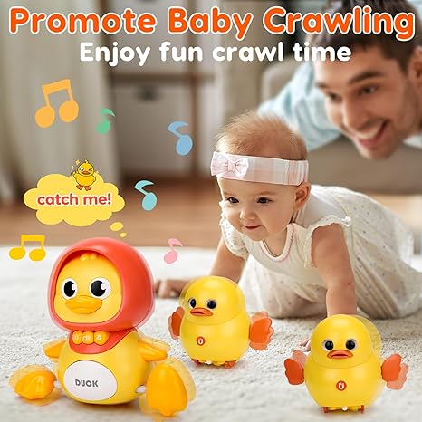 Musical Crawling Duck Toy Set for Baby