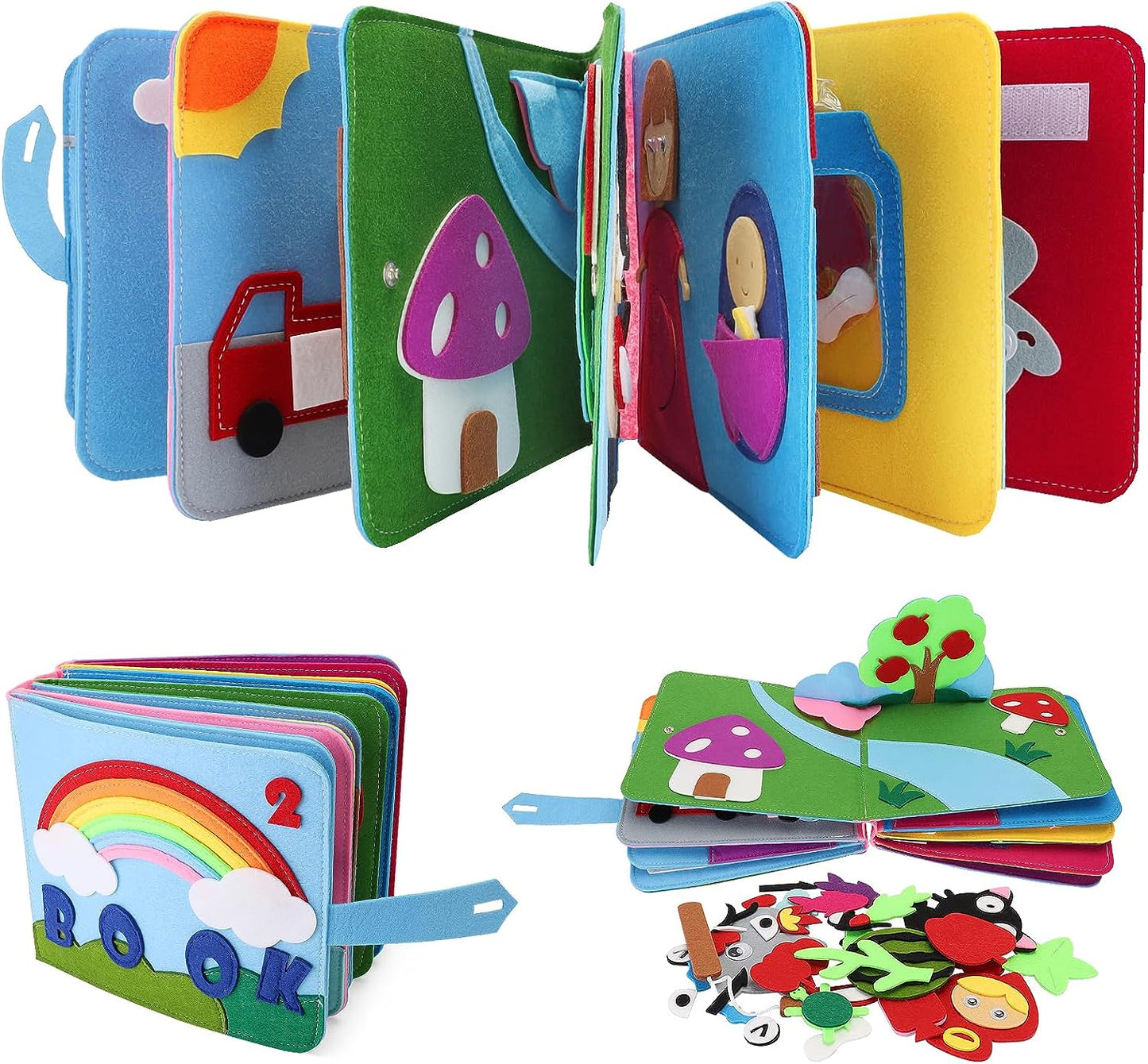 Interactive Montessori Sensory Felt Activity Book