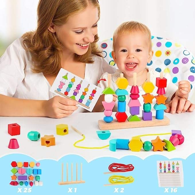 jeu reproduire des formes perles montessori à fabriquer jouet montessori 2 ans jouet montessori 3 ans jouet montessori 4 ans