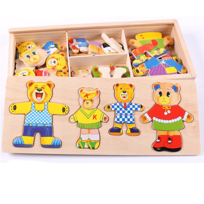 puzzle ours à habiller puzzle bois ours habillé puzzle personnage a habiller puzzle famille ours