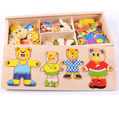 puzzle ours à habiller puzzle bois ours habillé puzzle personnage a habiller puzzle famille ours