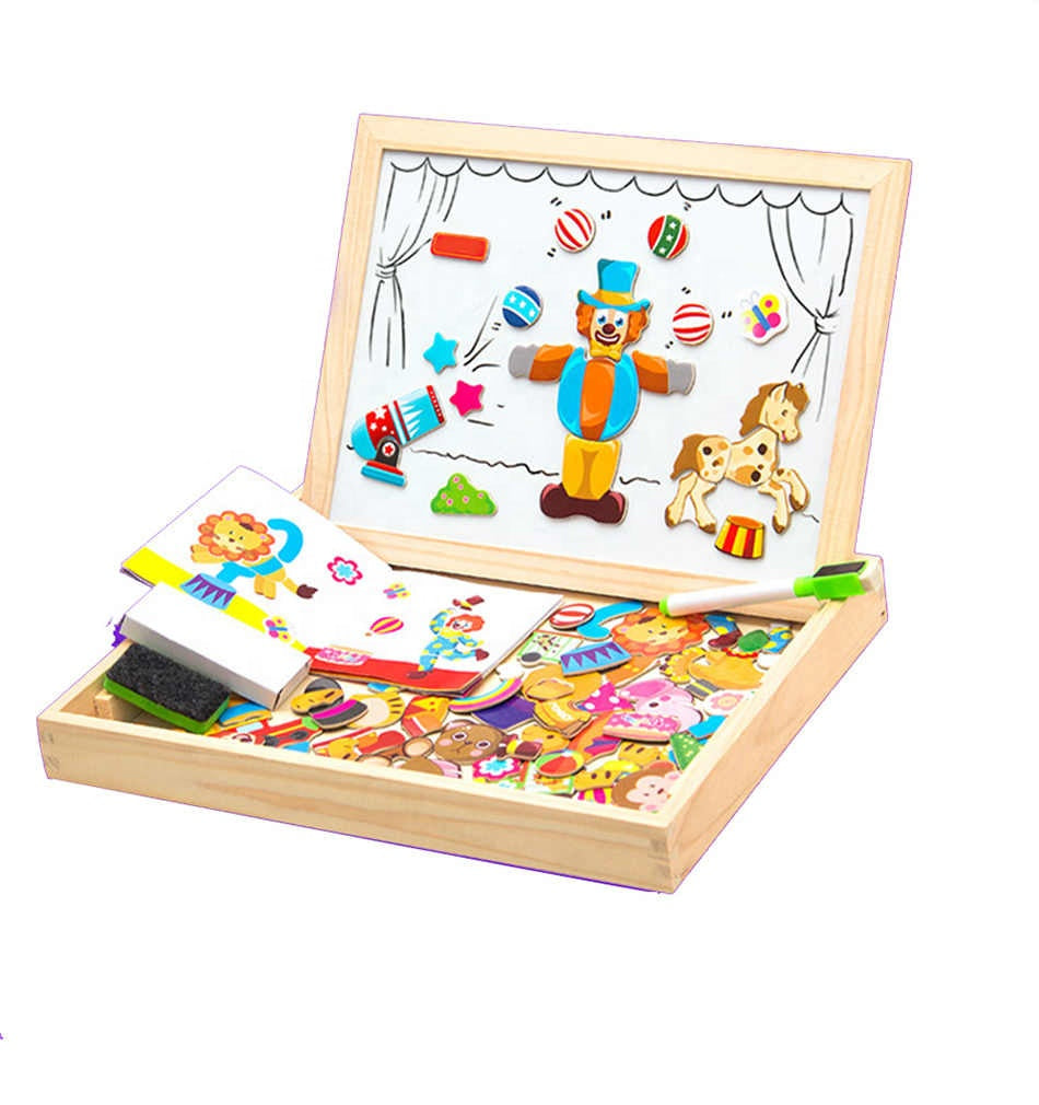 Double-Sided Magnetic Puzzle Board for Kids