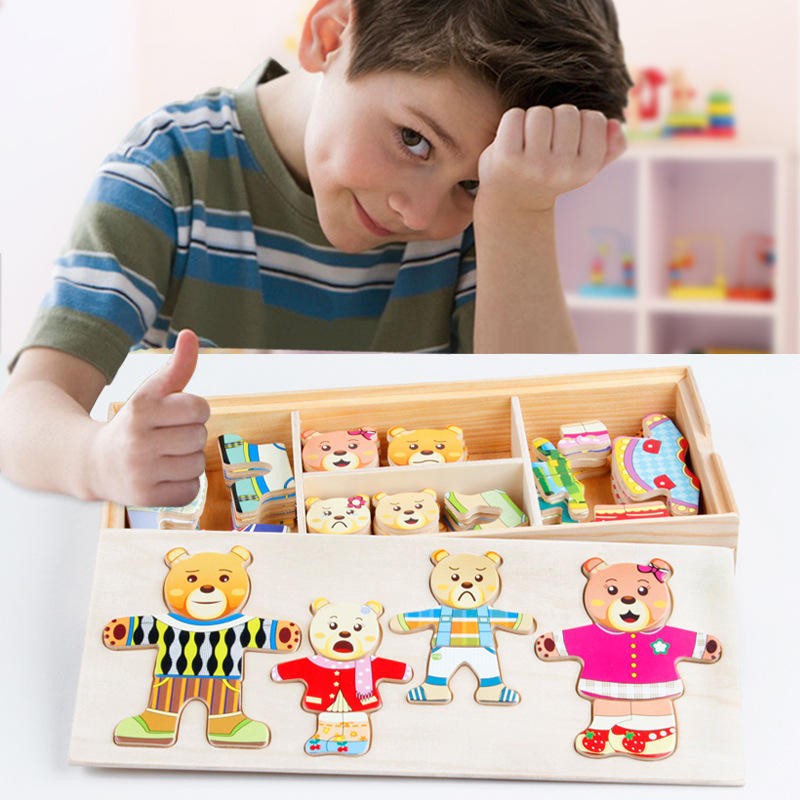 puzzle ours à habiller puzzle bois ours habillé puzzle personnage a habiller puzzle famille ours