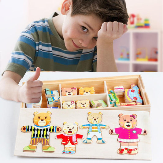 puzzle ours à habiller puzzle bois ours habillé puzzle personnage a habiller puzzle famille ours