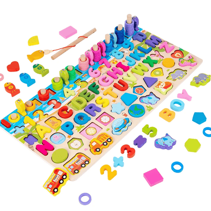 Educational Wooden Alphabet and Number Puzzle