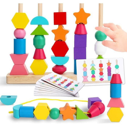 jeu reproduire des formes perles montessori à fabriquer jouet montessori 2 ans jouet montessori 3 ans jouet montessori 4 ans